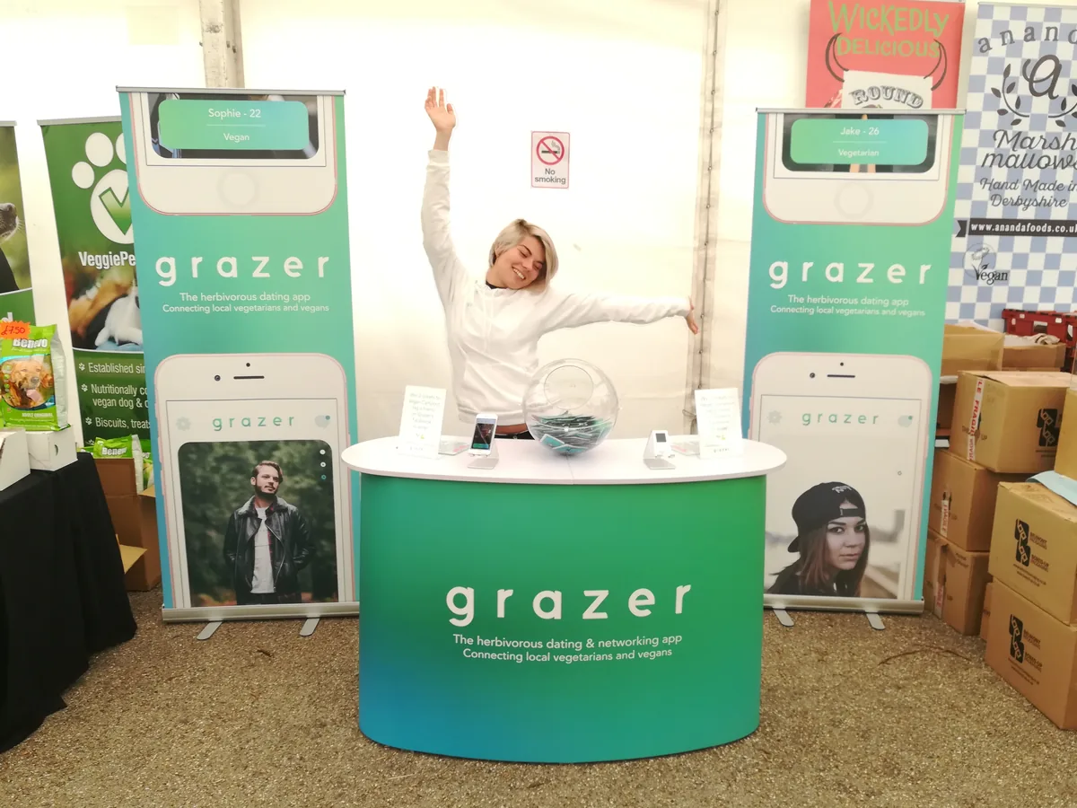 The Grazer stand at a VegFest in 2017
